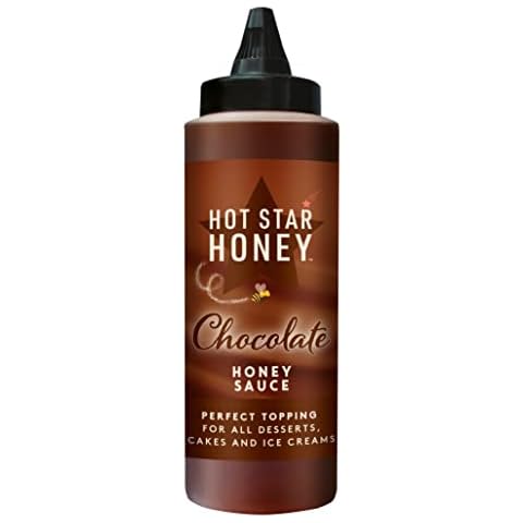 Hot Star Honey Chocolate Sauce | Hand Crafted Chocolate Honey Sauce | Perfect Topping for All Desserts, Cakes and Ice Creams - 310g Bottle Cover
