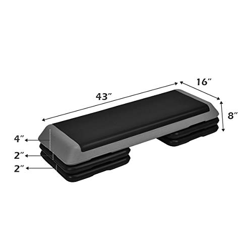 Goplus® 43'' Step Platform Adjustable Fitness Aerobic Stepper 4