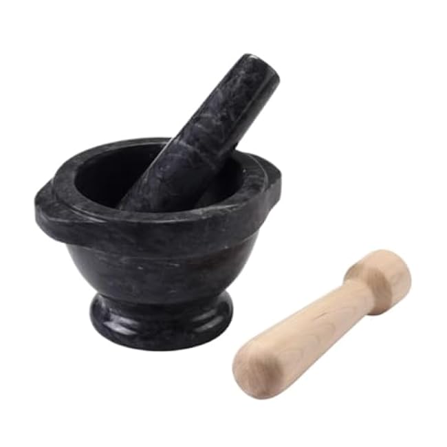 QUQUQ Mortar and Pestle Set Marble Garlic Pounder Kitchen Manual Masher Household Grinder Pestle Set Seasoning Spice Tools