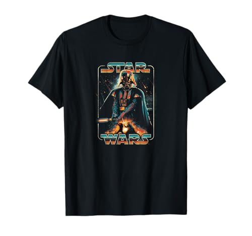 T-shirt Star Wars Darth Vader imprimé vintage centré en coton noir pour homme