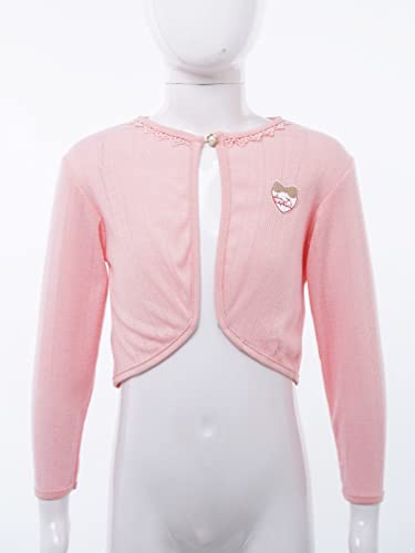 easyforever Little Girls' Knit Long Sleeve Button Closure Bolero Cardigan Shrug Dress Cover Up Top Sweater Jacket3