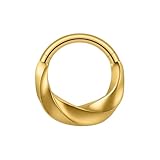 Anillos de nariz con forma geométrica de, superficies lisas sin costuras, anillos de hueso del oído para regalar o expresión propia, joyería de oreja de acero inoxidable