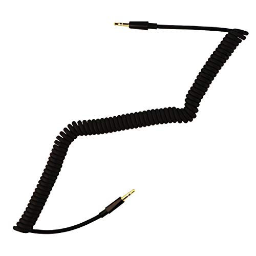 Insignia 9' Coiled Auxiliary Audio 3.5mm Cable Black