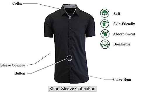 Galaxy by Harvic Mens Slim Fit Short Sleeve Button Up Dress Shirt (S- 5XL)4