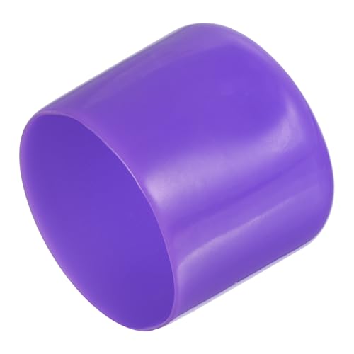 Image of uxcell 4pcs Rubber End Caps 50mm(2 inch) ID Vinyl PVC Round Tube Bolt Cap Cover Screw Thread Protectors Purple, 40mm Height