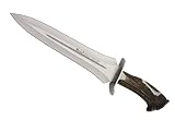 Muela URSUS-25S Genuine Red Stag Crown Antler Handle Hunting Knife with Leather Sheath