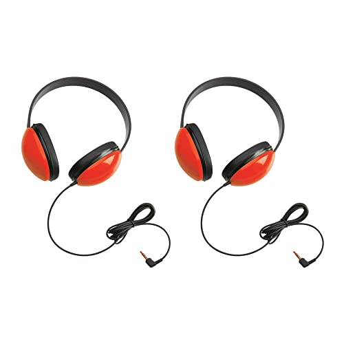 Auriculares de diadema con cable reforzado y orejeras acolchadas Califone rojo lote de 2 piezas