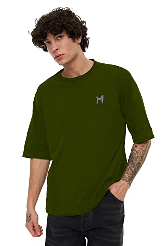 Image of Solid Baggy & Dropshoulder Oversized T-Shirt for Men