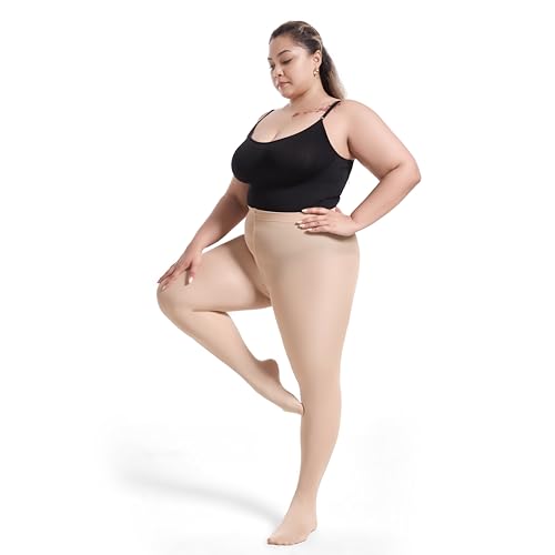 Image of Frola Plus Size Fleece Lined Tights Women Winter Warm Thermal Tights, 11+ Colors High Waisted Opaque Pantyhose