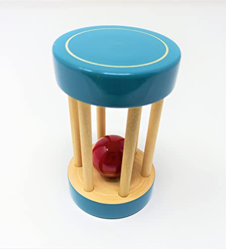 Image of A&A Kreative Wooden Rattle Handcrafted for Toddler Kids Children (Rolling Ball)
