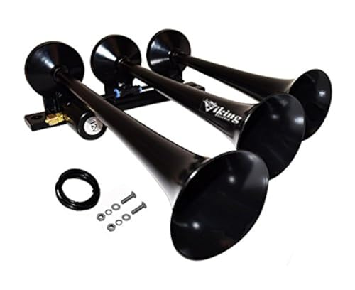 Viking Horns | 3 Trumpet Air Horn (Black) | Super