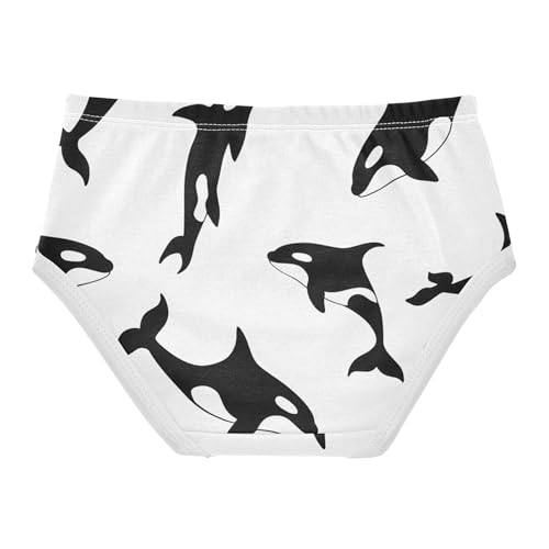 Cotton Girls Underwear Toddlers Cartoon Orca Whales White Panties for Girl Artistic Briefs Undies Kids 2t2
