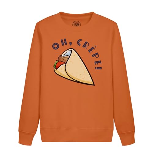 Sweatshirt enfant Oh Crêpe en coton avec motif humour breton pour fille et garçon