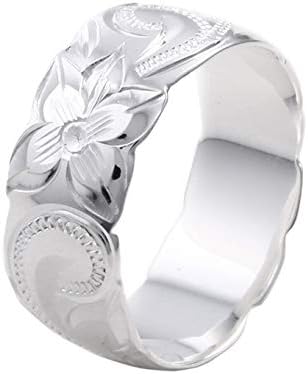 [LocoMocoAloha] ハワイアンジュエリー リング 指輪 ピンキーリング 8mm 波 プルメリア カットアウト 【正規品】