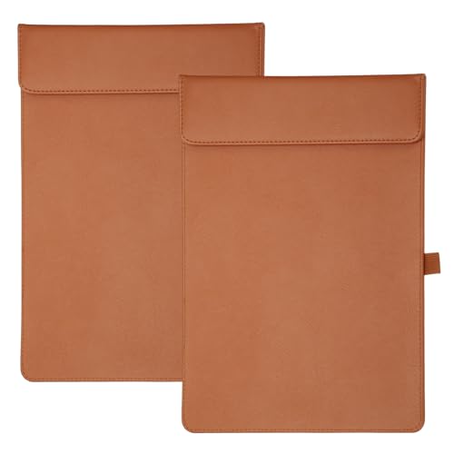 Porte-bloc magnétique en cuir orange A4 lot de 2 anti-chute de feuilles