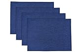 Solino Home Pure Linen Placemats - Royal Blue, 14 x 19 Inch Set of 4 Athena - European Flax 100%...