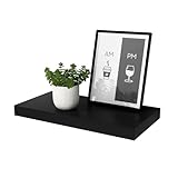 WELLAND 12' Deep Floating Wall Shelf, Black Floating Shelf Display Floating Shelf, 23.62' L x 11.81' D x 2' T, Deeper Than Others, Black