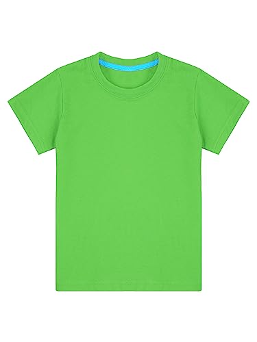 DINORMIN Kids Girls Boys School PE Tops Round Neck Sportswear Summer Plain Tee 2Pcs Solid Color Cotton T-Shirt4