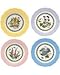 Portmeirion Botanic Garden Terrace Scalloped Edge Dessert Plates, Set of 4 Assorted Colors, Use for Dessert, Appetizers, or Salad, Measures at 6.5-Inches, Dishwasher and Microwave Safe