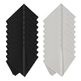20 Stück Brillenputztücher, 18 * 15cm Mikrofasertücher Brille Brillentücher Microfaser Display Reinigungstuch für Gläser Handy Kamera(Schwarz&Hellgrau)