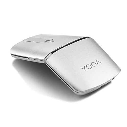 Lenovo Yoga Mouse, Silver, Ultra Slim 13.5mm, 180 Degree rotatable Hinge, 2.4G or Bluetooth 4.0 Wireless Connection, Multilayer Adaptive touchpad, Rechargeable Battery, GX30K69568