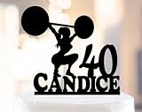 Bodybuilding Woman Female Cake Topper,Fitness Cake Topper,Strong Cake Topper,Muscle Flex Gym Workout Train Health Weight Pose Fit Body,Celebration Party Cake Decoration Supplies.