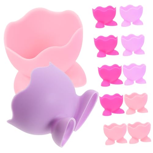 Holibanna 12Piezas Hueveras De Silicona Para Cocción De Huevos Herramienta De Cocina Multiusos Colores Aleatorios Para Huevos Cocidos y Rellenos