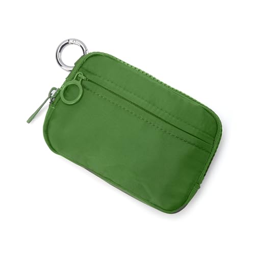 Image of The Iris Wallet Zipper Mini Coin Purse Keychain ID Holder Wallet | Zip Card Case with ID Window Purses for Women Mini Portable Keychain Wallet,Meadow Green