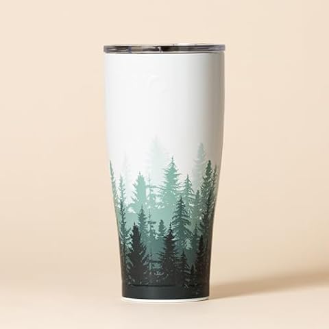 Seriously Ice Cold SIC 30oz Insulated Travel Tumbler Mug, Premium Double Wall Stainless Steel, Leak Proof BPA Free Lid (Tall Pines) Cover