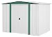 Arrow 8' x 6' Hamlet Storage Shed, Yard and Outdoor Storage for Tools, Lawn Equipment, Pool Toys Eggshell and Green