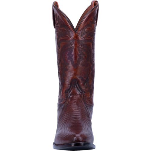 Image of Dan Post Mens Winston Lizard Embroidered Pull On Round Toe Dress Boots Mid Calf - Black