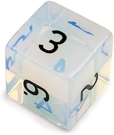 Wiz Dice Handmade Stone Dice - Polyhedral Dice Set for Tabletop RPG Adventure Games with a Dice Bag - DND Dice Set, Suitable for Dungeons and Dragons and Dice Games Alike - Opalite - 7 ct