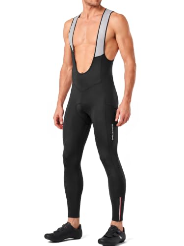 qualidyne Men's Cycling Bib Tights 3D Padded Bike Pants with...