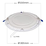 M Ledme – Pack 2, Downlight LED 220mm 20W, 2000 lúmenes, Panel Redondo Extraplano, Color Luz fría (6000k), Corte estándar 205mm, Driver incluido, LM5551.