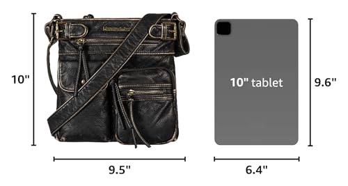 Image of Montana West Crossbody Bag for Women Multi Pocket Shoulder Medium Travel Purses Ultra Soft Washed Leather