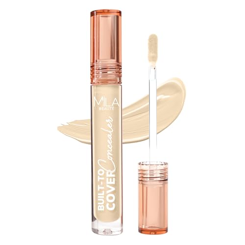 Image of Mila Beaute Built to Cover Liquid Concealer for Women With Spf & Hyaluronic Acid| Full Coverage Matte Finish Concealer for Dark Circles | Easily Blendable & Waterproof Formula| Suitable for Indian Skin Tones - 103Y Cream Vanilla