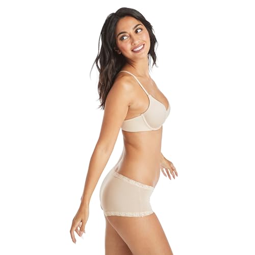 Maidenform Women's Underwear Boy Shorts Pack, 3-Pack, Microfiber Boy shorts Underwear Women Pack, Lace Panties for Women