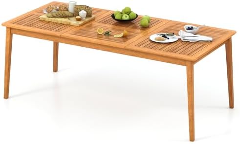 HAPPYGRILL Outdoor Acacia Wood Dining Table ...