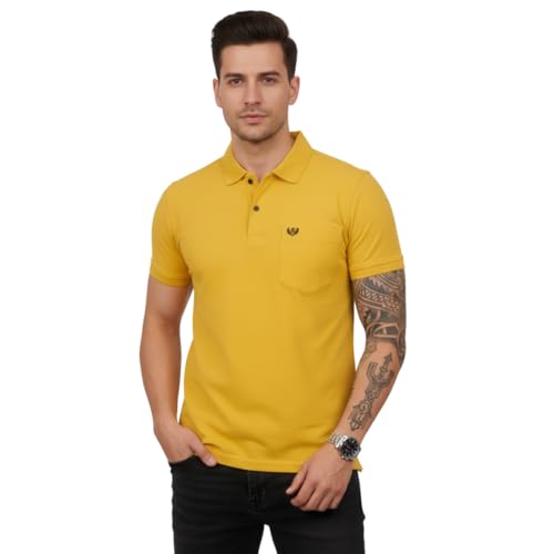 Image of Polo T Shirt for Man with Pocket, Polo T Shirts for Men, Summer Shirt with Collar, Half Sleeve, Cotton Blend, Light Weight, Comfotable Fit (Pack of 1) M to 3XL