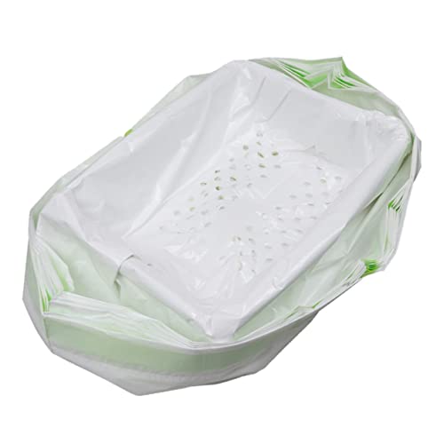 GANAZONO 7pcs Plastic Cat Litter Sifter Cat Litter Cleaner Litter Pan Liners Bags White
