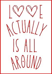 Retro Posters Wall Art Aesthetic Pictures Wall, Retro Style Photo Wall Prints Wall Posters for Kitchen, Prints for Bathoomr Kitchen Room Bedroom Aesthetic (Love Actually Is All Around, A3 Unframed)