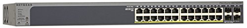 NETGEAR GS728TPP-100NAS 24-Port Gigabit Ethernet Smart Managed Pro Switch, PoE/PoE+, 384w, 4 SFP+, ProSAFE Lifetime Protection (GS728TPP)