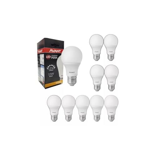 kit 10 lampadas bulbo led 15w 3000k avant,luz amarela