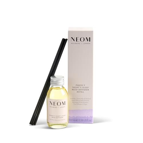 NEOM Perfect Nights Sleep Reed Diffuser Refill 100ml | Lavender Chamomile & Patchouli I 100% natural fragrances for 12 weeks I Pure essential oils