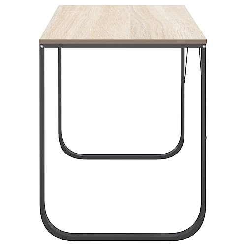Bureau robuste aspect chêne et métal moderne pour travail stable - 6