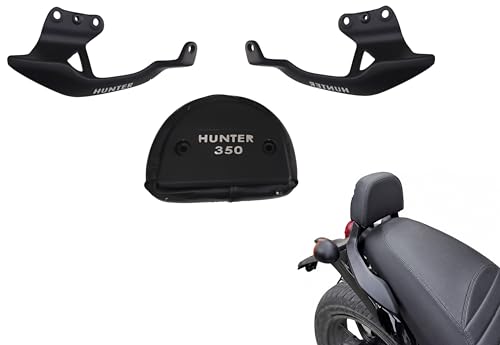 Image of Gate 7 Motorcycle Backrest for Hunter 350, Black, Premium Passenger Support