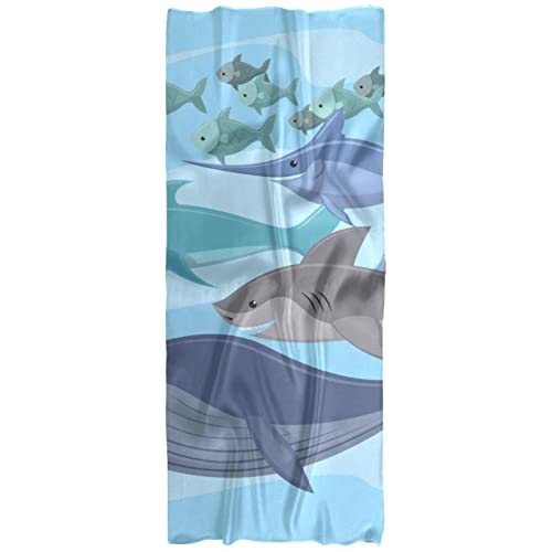 Bufanda para mujer, ligera, primavera, otoño, invierno, chal, peces, colorido, estilo azul, Varios colores