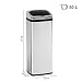 HOMCOM Papelera 50L Cubo Basura 33x25x84cm Sensor Detector Movimiento Automatico Acero