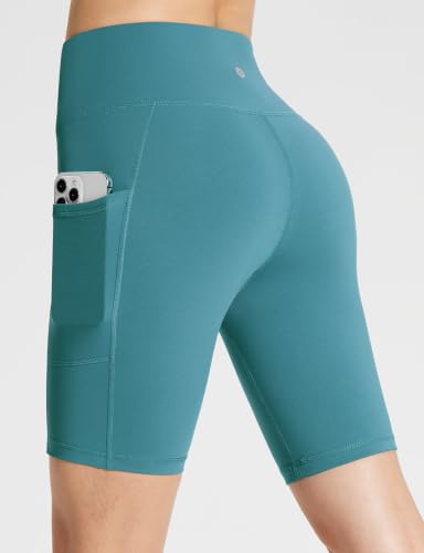 Image of baleaf Women's High Waist Biker Shorts with 3 Pockets