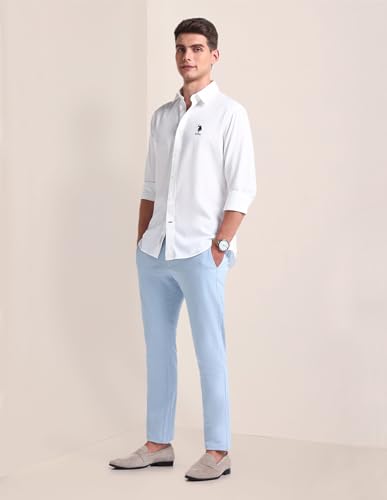 Image of U.S. POLO ASSN. Tailored Fit Cotton Shirts for Men - 100% Cotton, Patterned, Full Sleeve Mens Casual Shirts